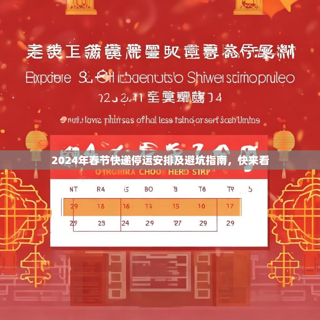 2024年春节快递停运安排及避坑指南，快来看