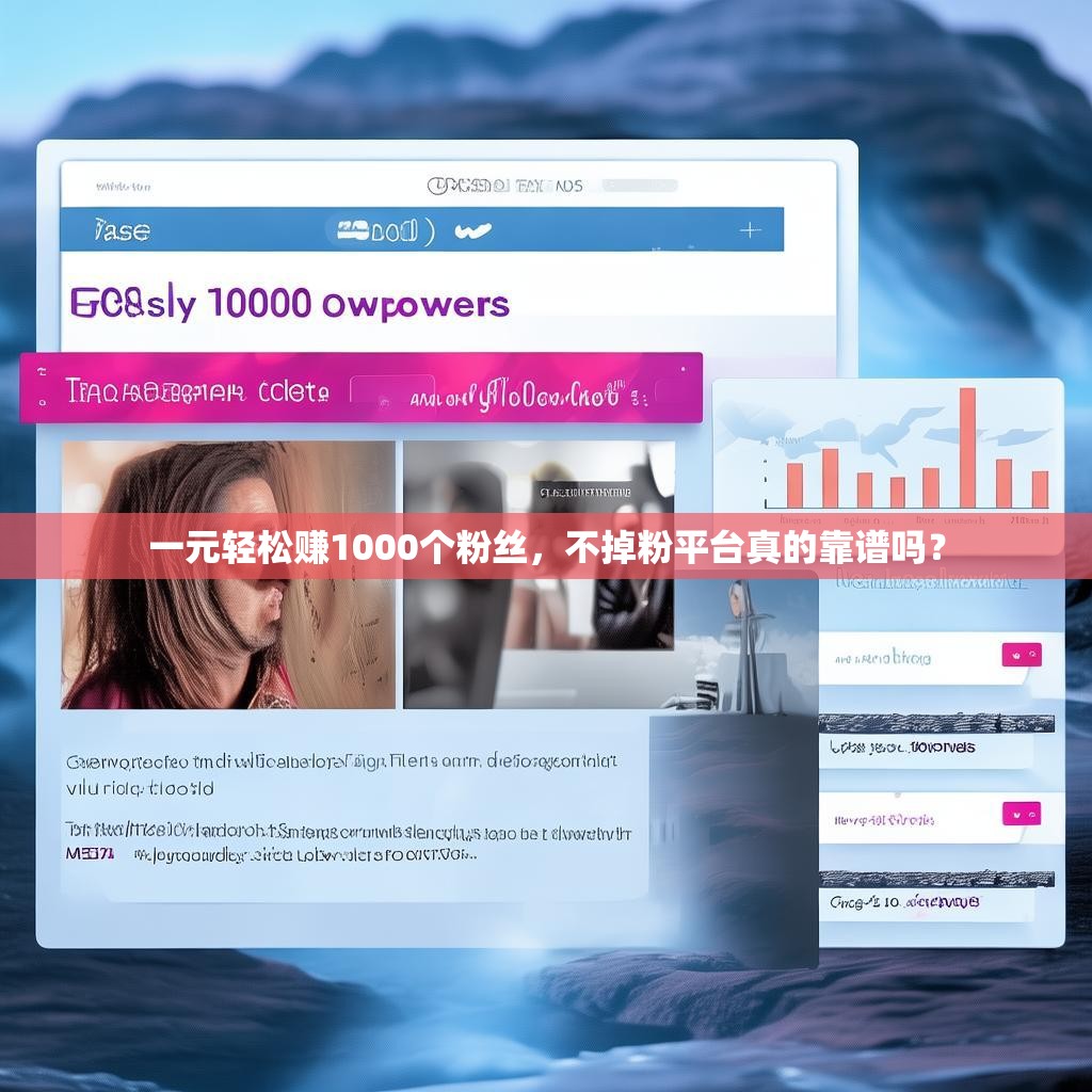 一元轻松赚1000个粉丝，不掉粉平台真的靠谱吗？